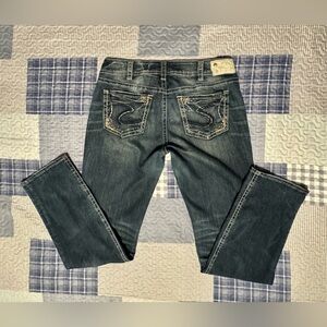 Suki Silver Jeans Size 31” Waist 32” Length